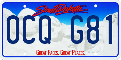 SD license plate 0CQG81