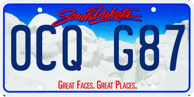 SD license plate 0CQG87