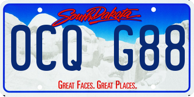 SD license plate 0CQG88