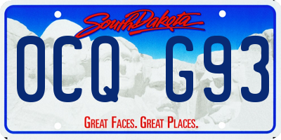 SD license plate 0CQG93