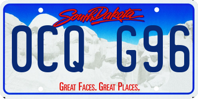 SD license plate 0CQG96