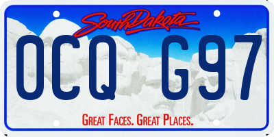 SD license plate 0CQG97