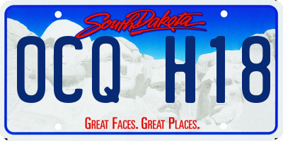 SD license plate 0CQH18