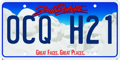 SD license plate 0CQH21