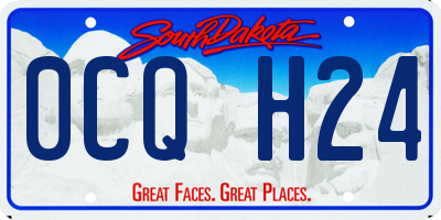 SD license plate 0CQH24