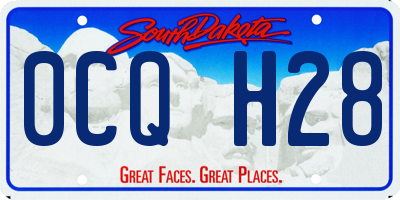 SD license plate 0CQH28