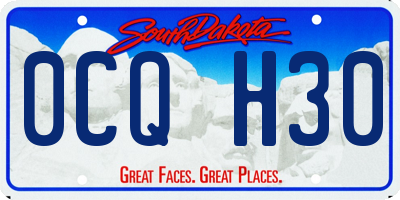 SD license plate 0CQH30