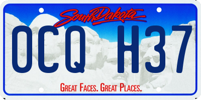 SD license plate 0CQH37