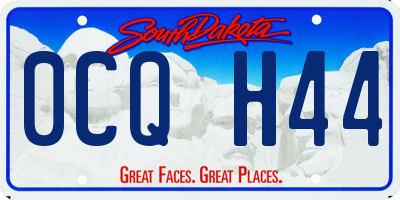 SD license plate 0CQH44
