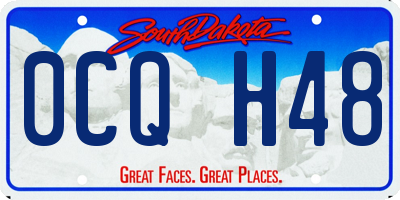 SD license plate 0CQH48