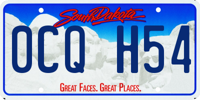 SD license plate 0CQH54