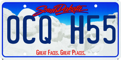 SD license plate 0CQH55