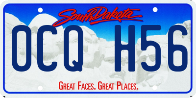 SD license plate 0CQH56