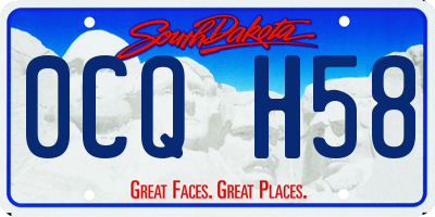 SD license plate 0CQH58