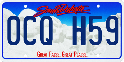 SD license plate 0CQH59