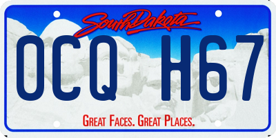 SD license plate 0CQH67