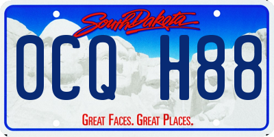 SD license plate 0CQH88