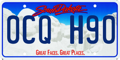 SD license plate 0CQH90