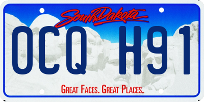 SD license plate 0CQH91