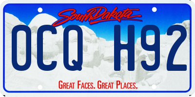 SD license plate 0CQH92
