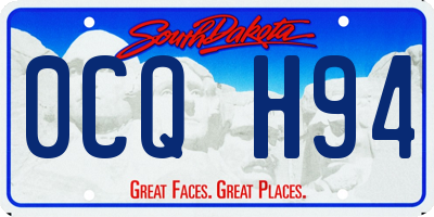 SD license plate 0CQH94
