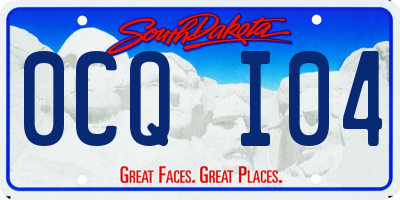 SD license plate 0CQI04