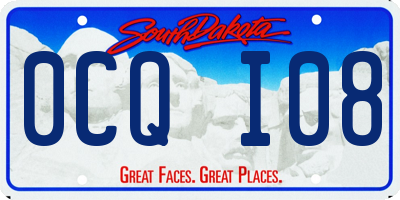 SD license plate 0CQI08
