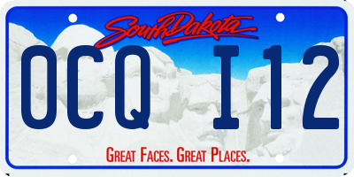 SD license plate 0CQI12