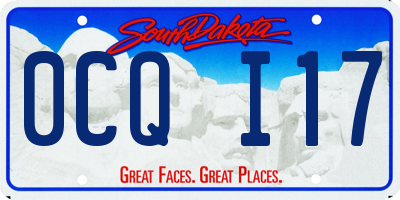 SD license plate 0CQI17