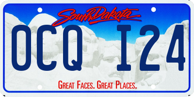 SD license plate 0CQI24