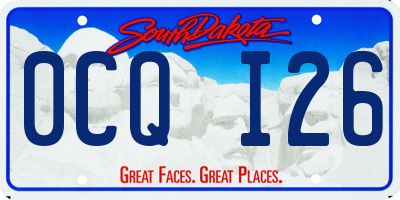 SD license plate 0CQI26