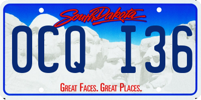 SD license plate 0CQI36