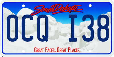 SD license plate 0CQI38