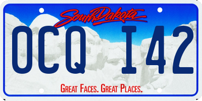 SD license plate 0CQI42