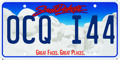 SD license plate 0CQI44