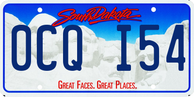 SD license plate 0CQI54