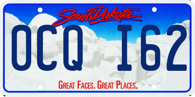 SD license plate 0CQI62