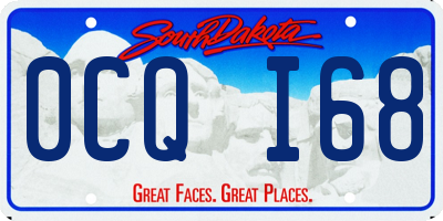 SD license plate 0CQI68