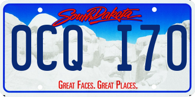SD license plate 0CQI70