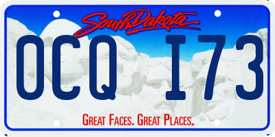 SD license plate 0CQI73