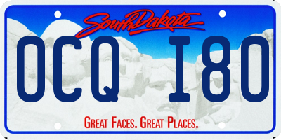 SD license plate 0CQI80