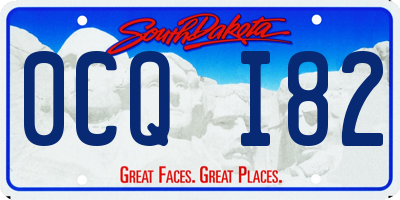 SD license plate 0CQI82