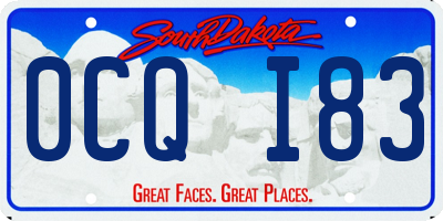 SD license plate 0CQI83