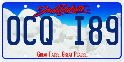 SD license plate 0CQI89