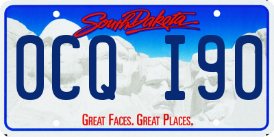 SD license plate 0CQI90
