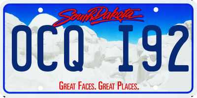SD license plate 0CQI92