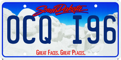 SD license plate 0CQI96