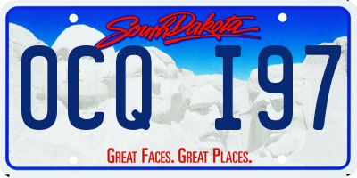 SD license plate 0CQI97