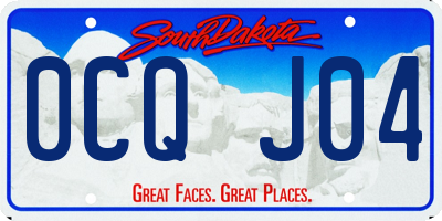 SD license plate 0CQJ04