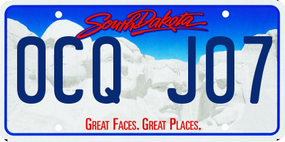 SD license plate 0CQJ07